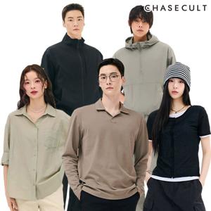 [체이스컬트] (3COLOR) OPEN넥 카라 티셔츠