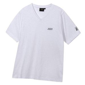 갤러리아_지프(Jeep) 남여공용 브이넥 지구본 슬럽 반팔티셔츠 JR2TSU403