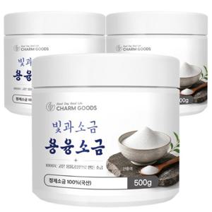 [참굿즈] 국산 용융 고운 정제 소금 500g 3통
