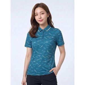 [올포유]여성 비행기 프린트 카라 반팔 티셔츠 AWTPM3281-904