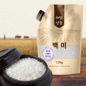 국산 백미 쌀 1.7kg l 밀폐 스탠트 파우치 포장 l 상등급 햅쌀 밥