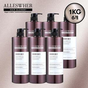 [알레스버][탈모기능성] 알레스버 독일 맥주효모 샴푸 1kg 6통_5765501
