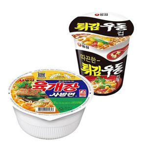 농심 육개장 사발면(86g12개입)+튀김우동컵(62g15개입)