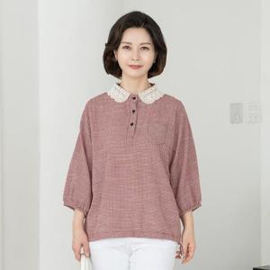 엄마옷 마담4060 레이스카라반오픈블라우스 -QBL2503061-