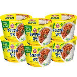 오뚜기 춘천닭갈비 덮밥 310g 6개/컵밥 즉석밥 간편식품