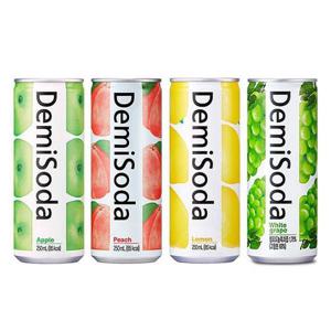 데미소다 애플15개+청포도15개+복숭아15개+레몬15개 250ml 60개