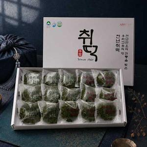 [푸드맛남] 강원도 정선 수리취떡 혼합 750g 15개 (인절미8/찹쌀떡7/선물상자)