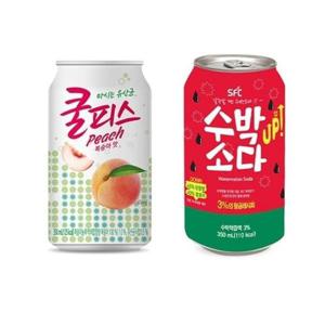[샵앤][리미드] 쿨피스 복숭아 수박소다 시원한 2종 세트 355ml x 24CAN_21241302_643514