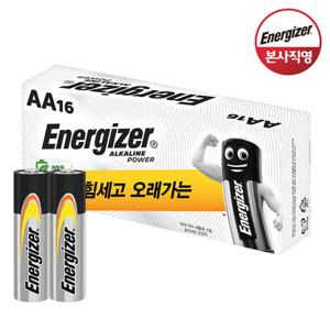 에너자이저 알카라인 건전지 AA 16입