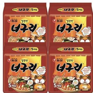 [일억별]농심 얼큰한 너구리 (120gx5입x4개) 20봉/봉지 라면/얼큰한 라면/통통한 면발 (38561167)