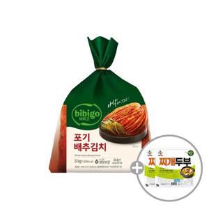 [CJ] 비비고 포기배추김치 5kg x1개  + (증정) 행복한콩 두부 300g x2개