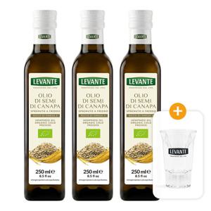 르반테 유기농 대마종자유 냉압착 250ml 햄프씨드오일 직수입 3병  + (증정) 샷잔