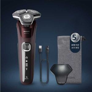 필립스 SkinIQ 5000 시리즈 전기면도기 버건디레드 S5881