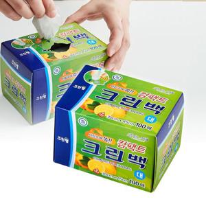 1+1 크린랩 컴팩트 크린백 뽑아쓰는 위생백 (대) 30x45 100매