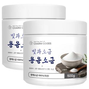 [참굿즈] 국산 용융 고운 정제 소금 500g 2통
