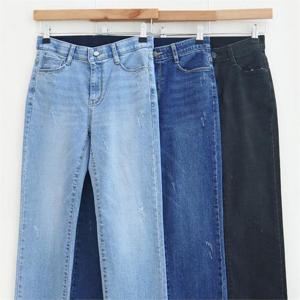 [시드마켓]일자 데미지 워싱 데님 208N151S 빅사이즈 여성 (8950747A)