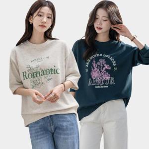 ★1+1/디자인교차가능★ 키첼 프린팅 맨투맨 티셔츠 7종 택2