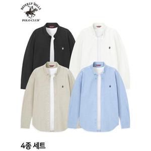 [비버리힐즈폴로클럽]사계절 캐주얼 비즈니스 옥스포드 긴팔 셔츠 4세트