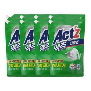 피죤 액츠 퍼펙트 딥클린 액체세제 리필 1.5L 2입 /일반드럼겸용 x4