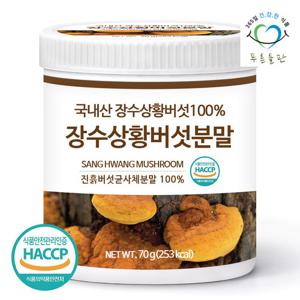 [푸른들판] 국내산 장수 상황 버섯 분말 가루 70gx1통 목질진흙버섯 상목이버섯 차