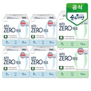 순수한면 제로 생리대 중형 16입x4팩+대형14입x2팩