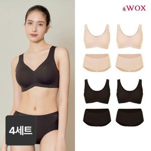 앤왁스 꿈의브라 팬티 웜히트 런닝형 4세트 여성 심리스 브라