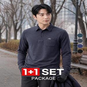 [이지바이]1+1 이지바이 남성 모던코어 기모 긴팔 카라 티셔츠(M7OPWT66)