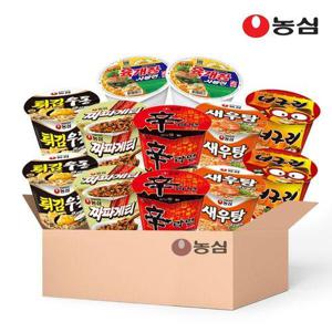 [농심]인기 컵라면 12종세트 (신라면2개+새우탕2개+튀김우동2개+짜파게티2개+너구리2개+육개장사발2개)