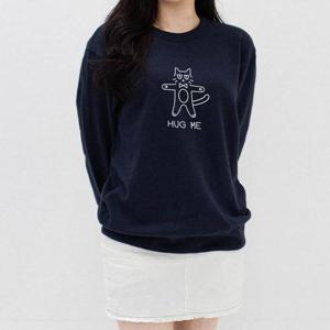 [험블][험블] 여성 봄 가을 네이비 맨투맨 티셔츠 (28527143A)