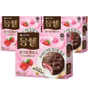 롯데웰푸드 몽쉘 생크림 딸기 408g x 3개