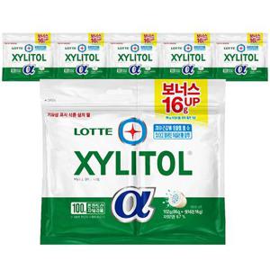 롯데 자일리톨 껌 알파 오리지날 리필 102g x 6개