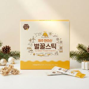 [양봉농협인증]제주 한라산 야생화꿀 스틱 세트(10포x2박스x2세트, 총 40포, 쇼핑백포함)