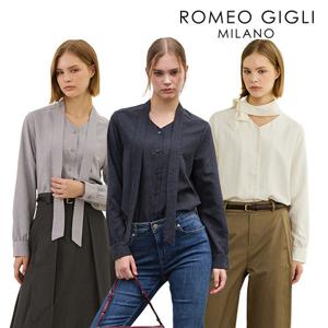 [로메오질리(ROMEO GIGLI)] 26FW 아르모니 피치 타이 블라우스 2종