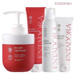 [엔타도라] 헤어클리닉 케라틴 LPP 단백질 트리트먼트 150ml 1개+300ml 1개+리페어밤 1개+리브인폼 1개