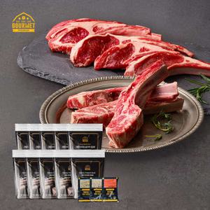 [고메프리미엄] 양갈비 반반 10팩 세트(프렌치랙250g*5팩+숄더랙250g*5팩+시즈닝3종*3세트)