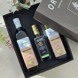 가르페아 유기농 언필터드 EV냉압착 올리브유/고농도발사믹식초 선물세트 (500mlx2병/발사믹250ml)