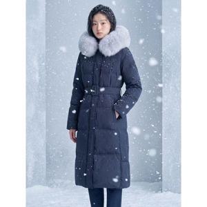 [에고이스트]차콜 사가폭스퍼 클래식 롱 구스 다운점퍼 EQ4TD009