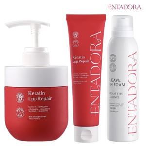 [엔타도라] 헤어클리닉 케라틴 LPP 단백질 트리트먼트 150ml 1개 + 300ml 1개 +  리브인폼 1개