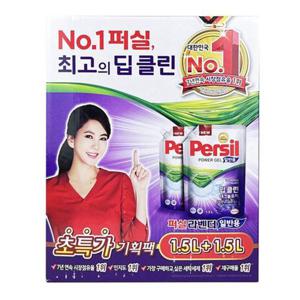 원룸생활 퍼실 세탁 세제 세탁기 빨래 액체 세제 일반 3000ml
