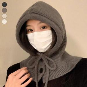 니트 후드 바라클라바 겨울모자 여성 겨울 패션모자 4Color