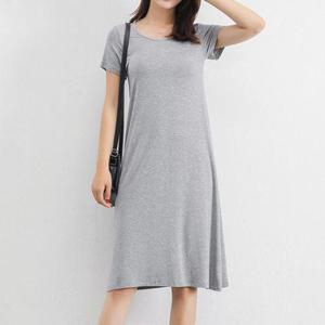 여름데일리룩 여성 3컬러 데일리 여름 라운드 홈웨어 반팔 원피스