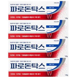 파로돈탁스 쿨링민트 치약 100g x 4개 잇몸질 환 불소