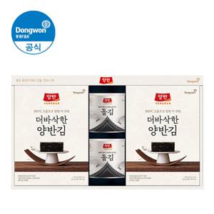 동원 양반김 M6호 선물세트(더바삭한김전장(25g)3봉x2개 + 양반돌김30g 2캔)