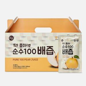 [미쁨생활건강]딱좋아 국내산 순수100 배즙 90ml 1박스 (총 30포)