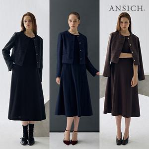 [안지크]26FW 글로우 트위드 자켓+원피스  셋업