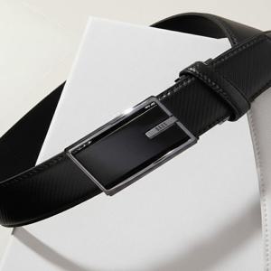닥스 액세서리 [메가히트][Carbon] 블랙 카본 패턴 무광버클 소가죽 자동벨트  (DBBE6F926BK)