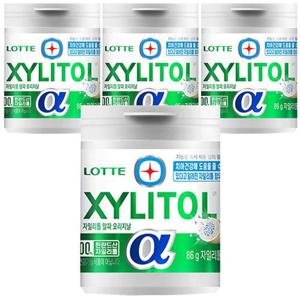 롯데 자일리톨 껌 알파 오리지날 용기 86g x 4개