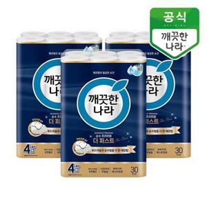 [깨끗한나라]깨끗한나라 4겹 순수 프리미엄 더퍼스트 25m 30롤 3개