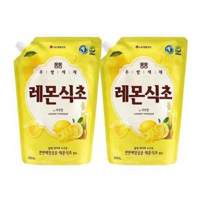 퐁퐁 레몬식초 주방세제 리필 1.2L 2개 자연퐁