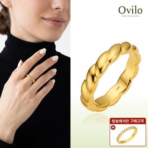 [오빌로] 24K 웨이브 반지(선택 8번 구매시 이터니티 반지 1종)